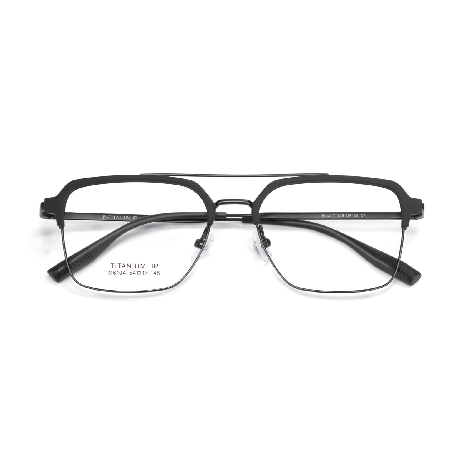 Kacamata Titanium β Mengkilap Tidak Memudar Balok Ganda M6104