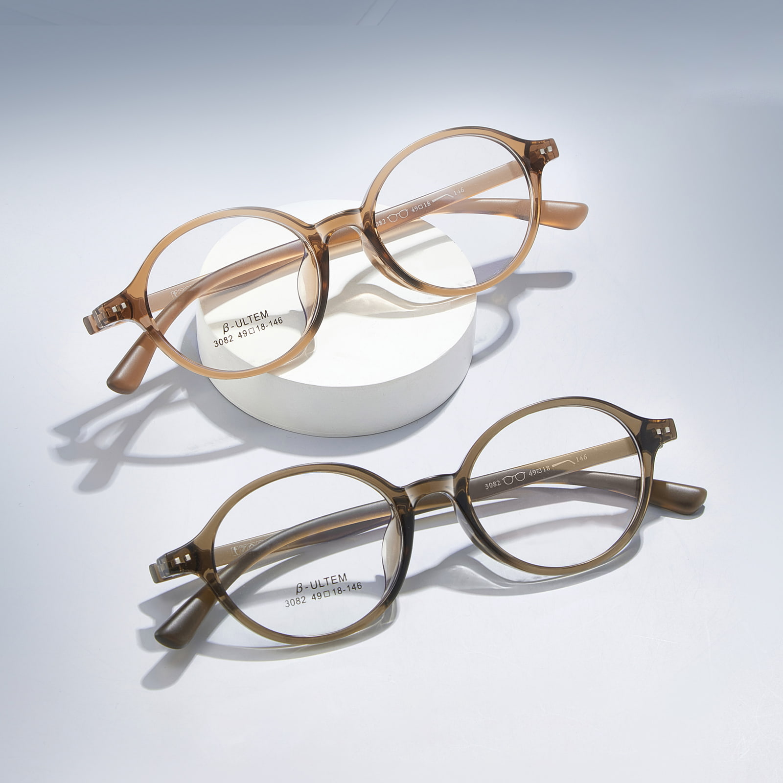 3082 Kacamata TR90 Bingkai Oval Bebas Stres