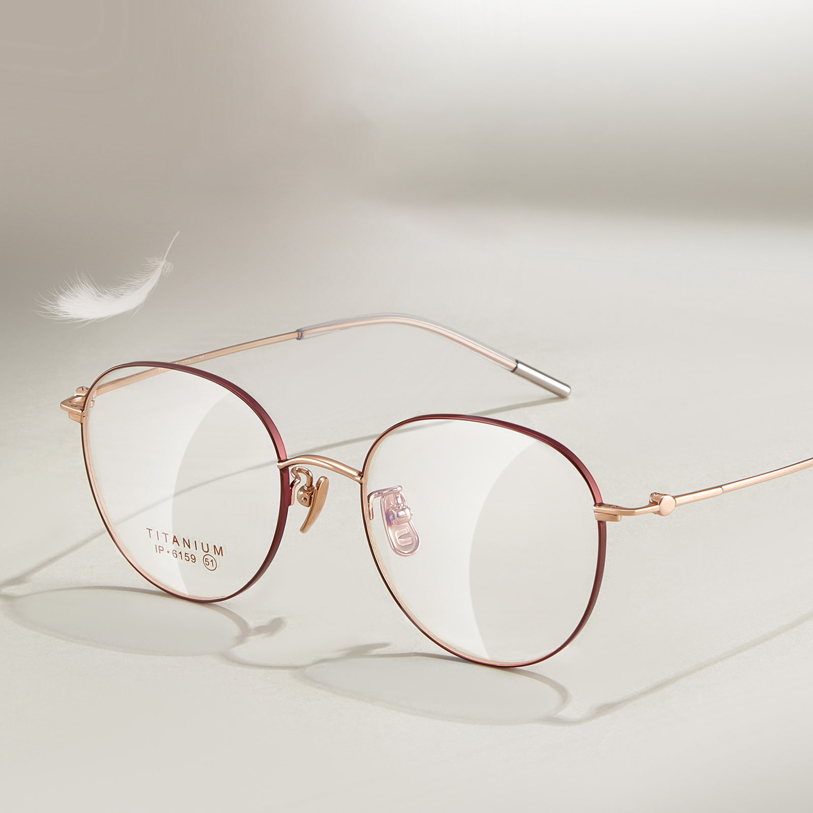 6159 Kacamata Titanium Halus Oval