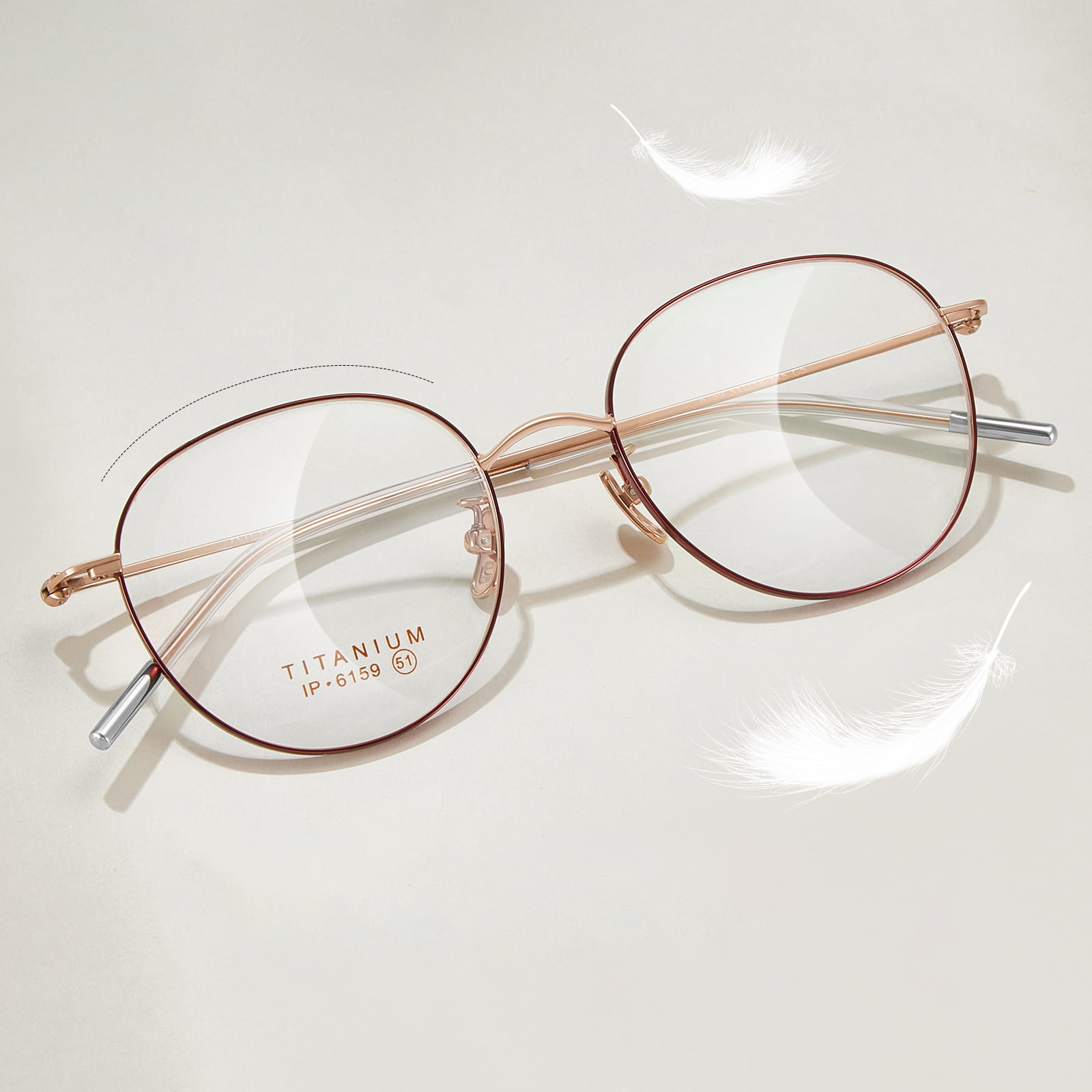 6159 Kacamata Titanium Halus Oval