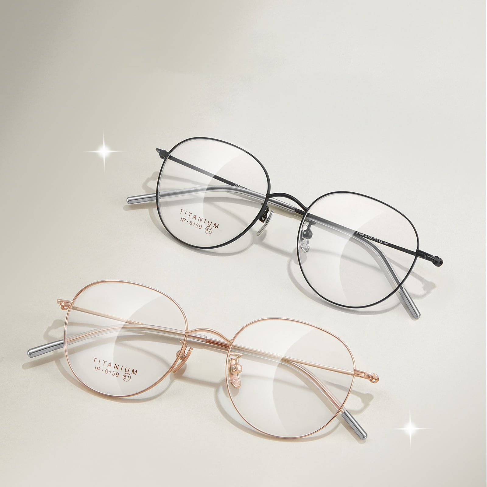 6159 Kacamata Titanium Halus Oval