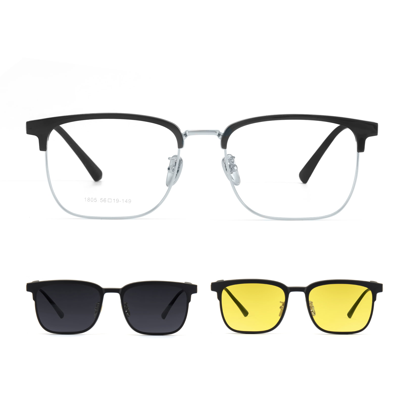 1805 Kacamata Hitam Magnetik Tiga-Dalam-Satu Polarizer Magnetik Lepas Cepat yang Mulus