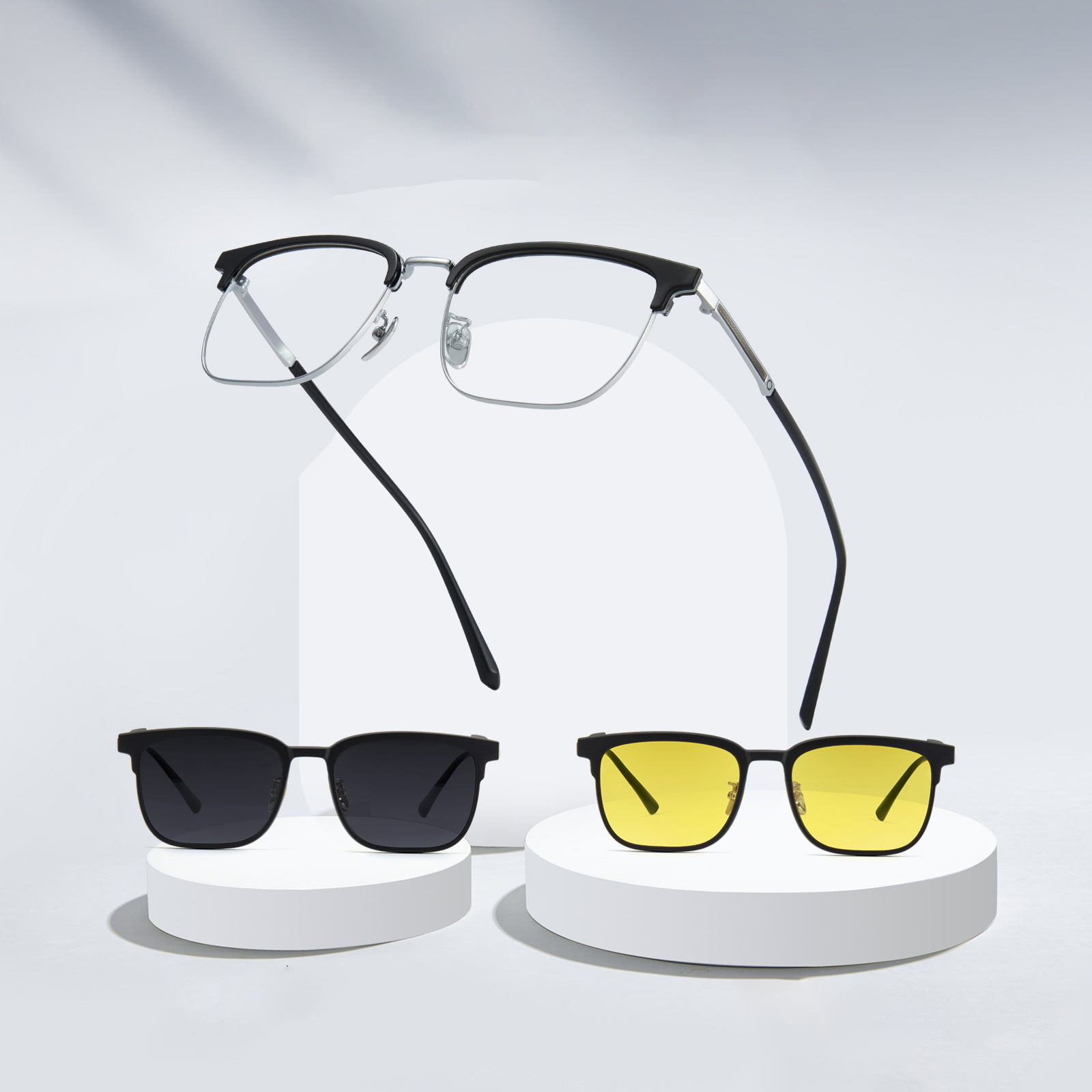 1805 Kacamata Hitam Magnetik Tiga-Dalam-Satu Polarizer Magnetik Lepas Cepat yang Mulus